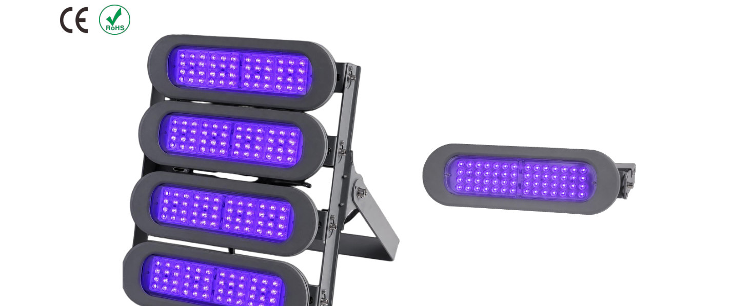 296TG modular UV blacklight with oval LED modules on an adjustable bracket